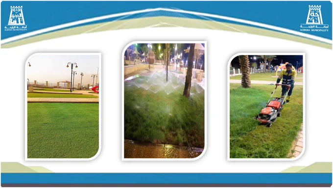 Cleaning works, cutting grass and irrigating flats